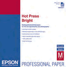 Epson Hot Press Bright in 13" x 19"  25 sheets S042330