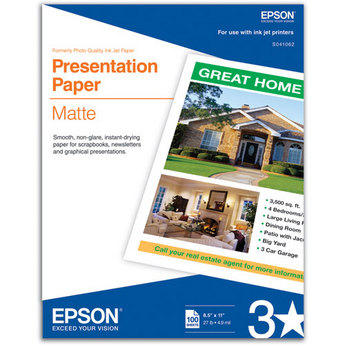 Epson Presentation Paper Matte - 11"x17" - 100 Sheets S041070